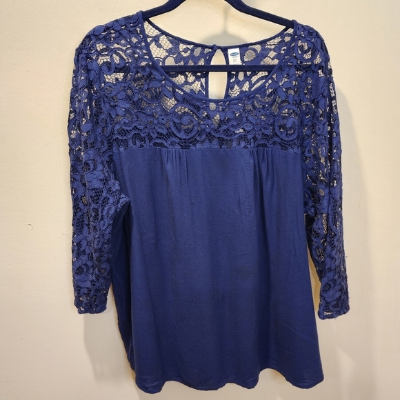 Old Navy Navy Blue relaxed fit blouse size XXL - Picture 3 of 11